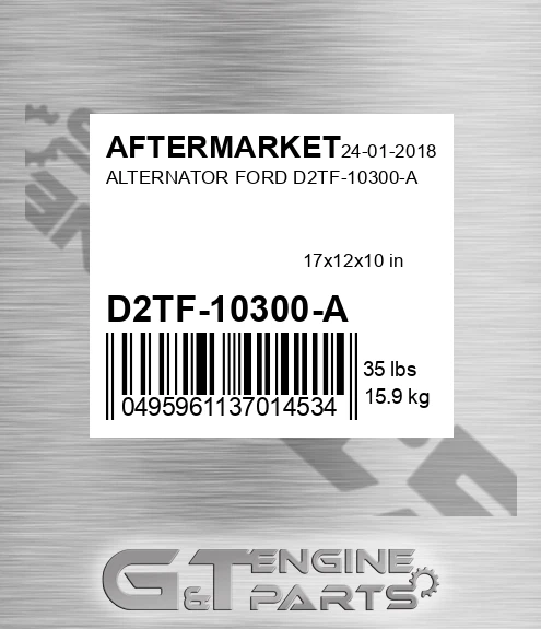 D2TF-10300-A Alternator Ford D2tf-10300-a for AFTERMARKET