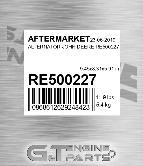 RE500227 Alternator John Deere for AFTERMARKET