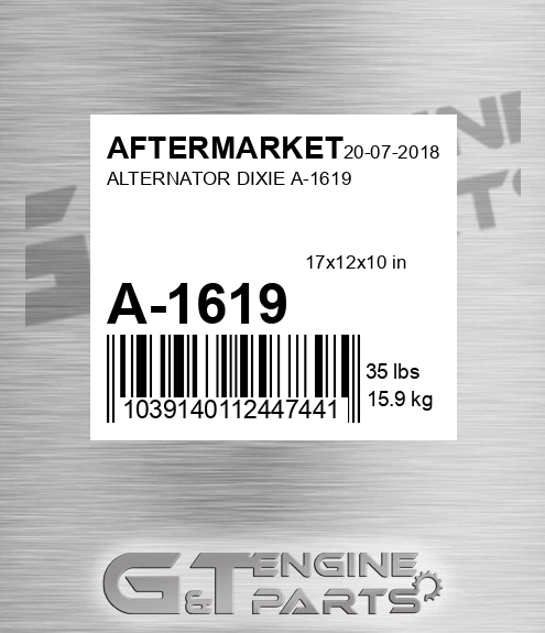 A-1619 Alternator Dixie A-1619 for AFTERMARKET
