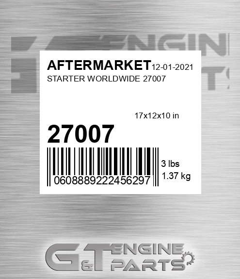 27007 Starter Worldwide for AFTERMARKET