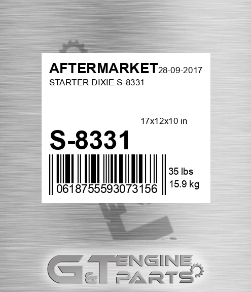 S-8331 Starter Dixie S-8331 for AFTERMARKET