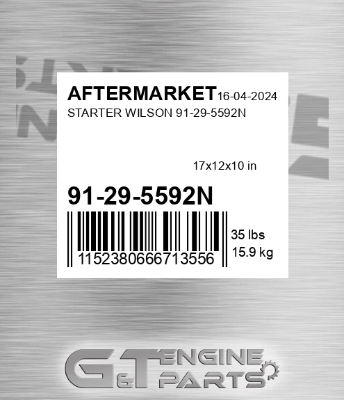 91-29-5592N Starter Wilson 91-29-5592n for AFTERMARKET