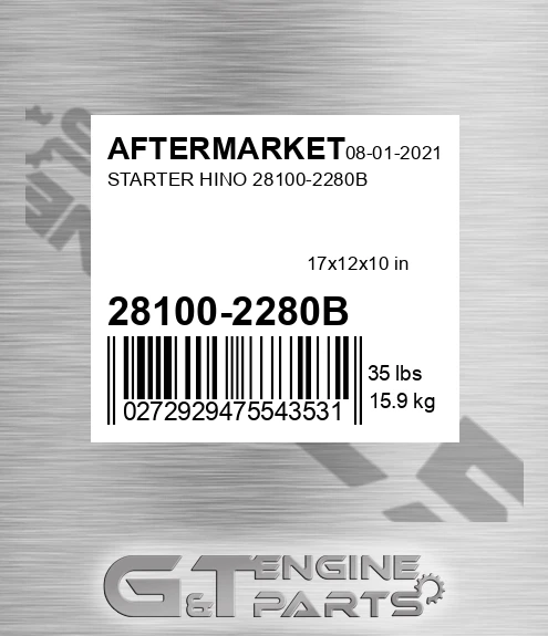 28100-2280B Starter Hino 28100-2280b for AFTERMARKET