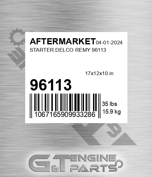 96113 Starter Delco Remy for AFTERMARKET