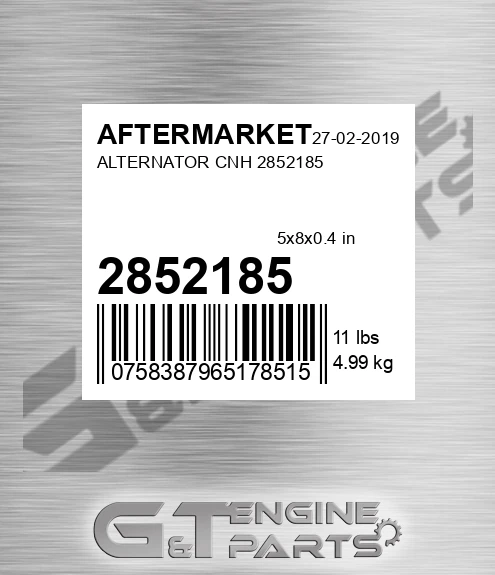 2852185 AFTERMARKET Alternator Cnh