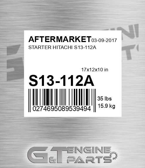 S13-112A Starter Hitachi S13-112a for AFTERMARKET