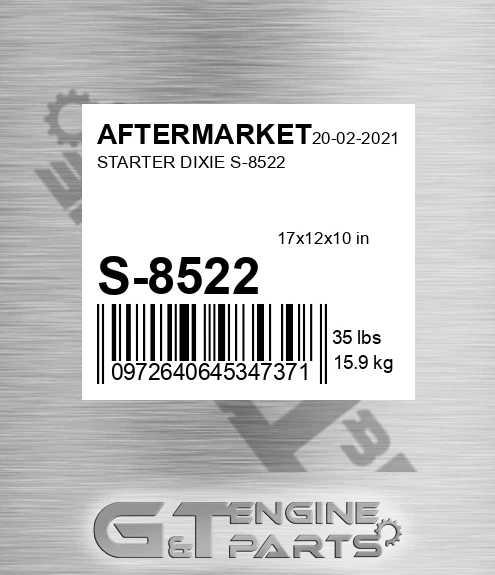 S-8522 Starter Dixie S-8522 for AFTERMARKET