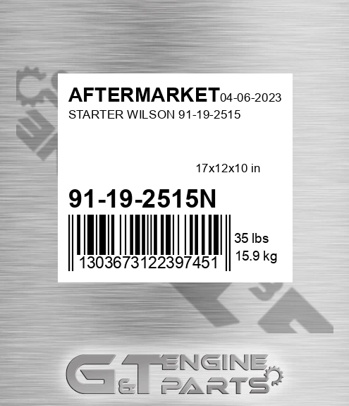 91-19-2515N Starter Wilson 91-19-2515 for AFTERMARKET