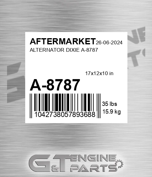 A-8787 Alternator Dixie A-8787 for AFTERMARKET