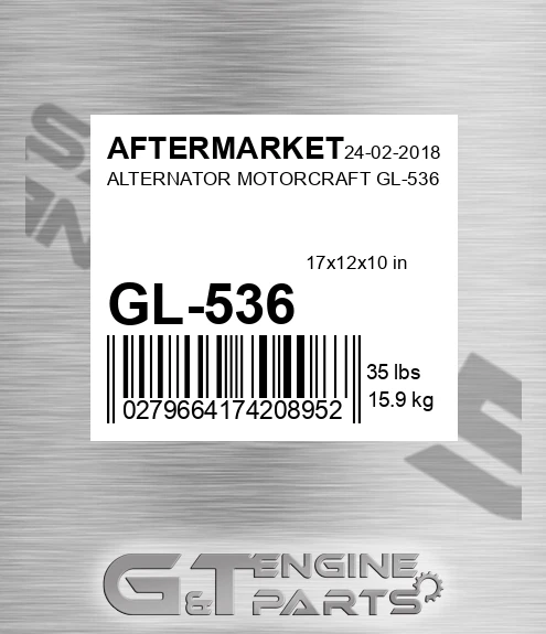 GL-536 Alternator Motorcraft Gl-536 for AFTERMARKET