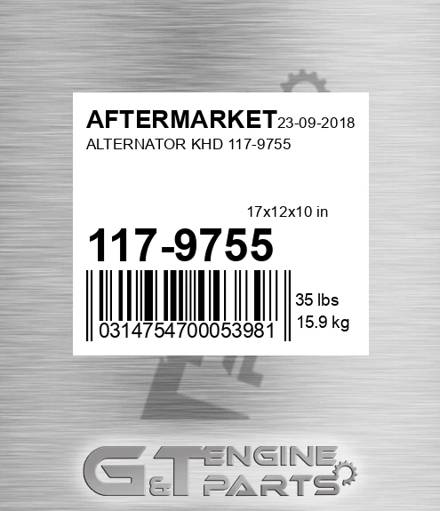 117-9755 Alternator Khd 117-9755 for AFTERMARKET