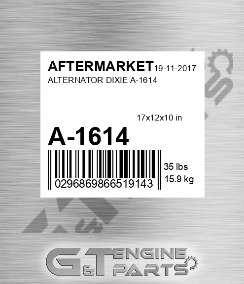 A-1614 Alternator Dixie A-1614 for AFTERMARKET