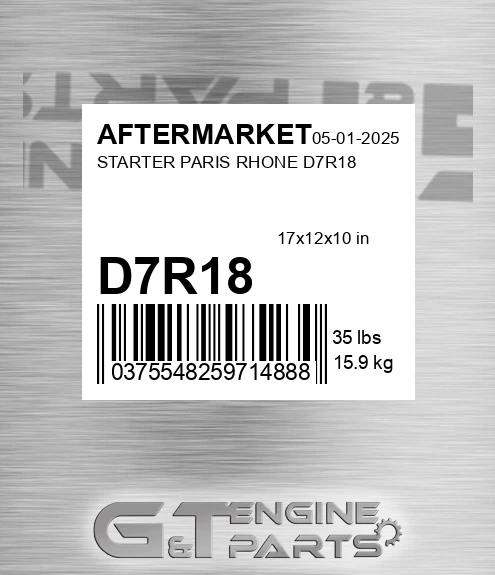 D7R18 Starter Paris Rhone D7r18 for AFTERMARKET