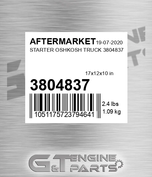 3804837 Starter Oshkosh Truck for AFTERMARKET