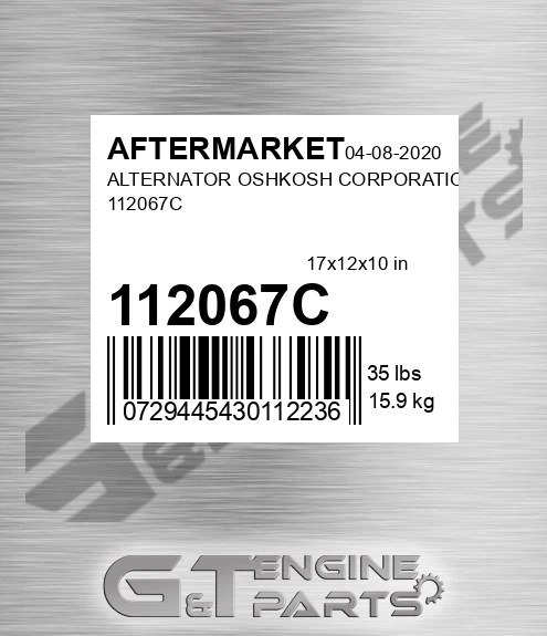 112067C Alternator Oshkosh Corporation