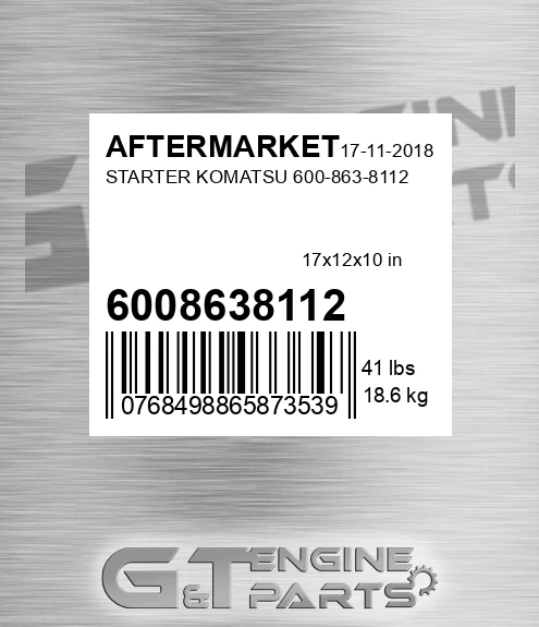 6008638112 Starter Komatsu for AFTERMARKET