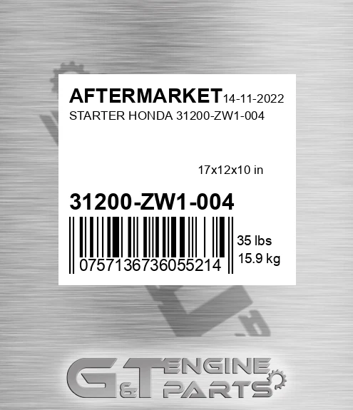 31200-ZW1-004 Starter Honda 31200-zw1-004 for AFTERMARKET