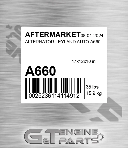 A660 Alternator Leyland Auto for AFTERMARKET