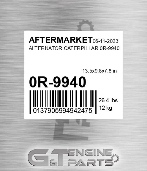 0R-9940 Alternator Caterpillar 0r-9940 for AFTERMARKET