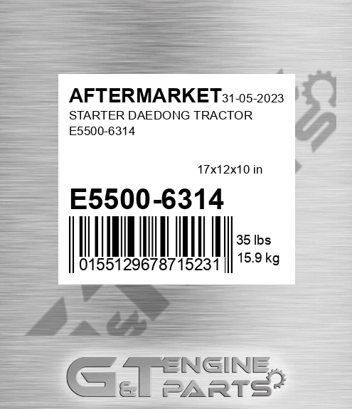 E5500-6314 Starter Daedong Tractor E5500-6314 for AFTERMARKET