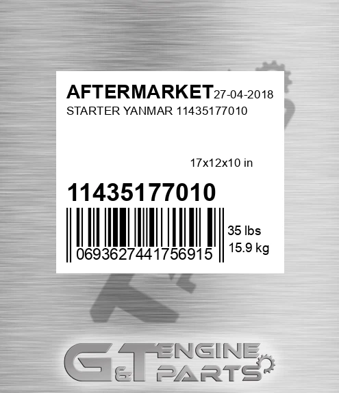 11435177010 Starter Yanmar 11435177010 for AFTERMARKET