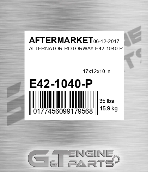 E42-1040-P Alternator Rotorway E42-1040-p for AFTERMARKET