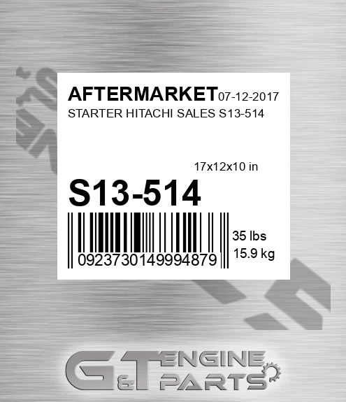 S13-514 Starter Hitachi Sales S13-514 for AFTERMARKET