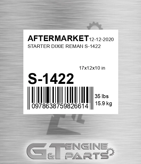 S-1422 Starter Dixie Reman S-1422 for AFTERMARKET
