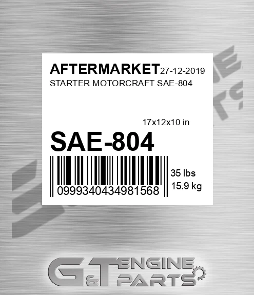 SAE-804 Starter Motorcraft Sae-804 for AFTERMARKET