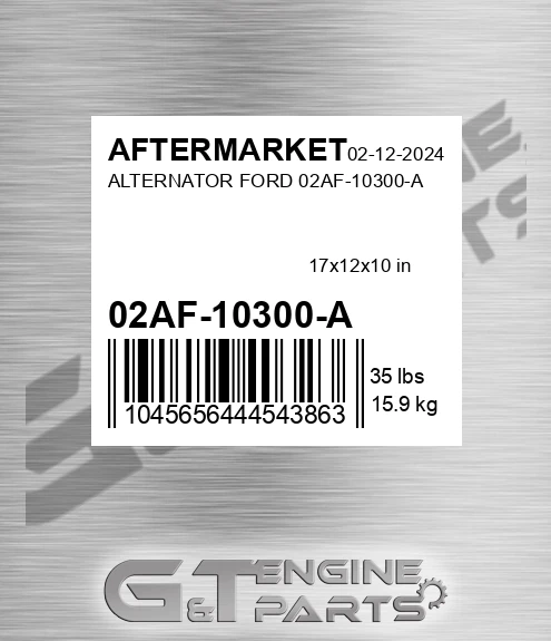 02AF-10300-A Alternator Ford 02af-10300-a for AFTERMARKET