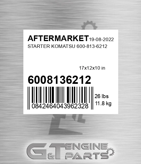 6008136212 Starter Komatsu for AFTERMARKET