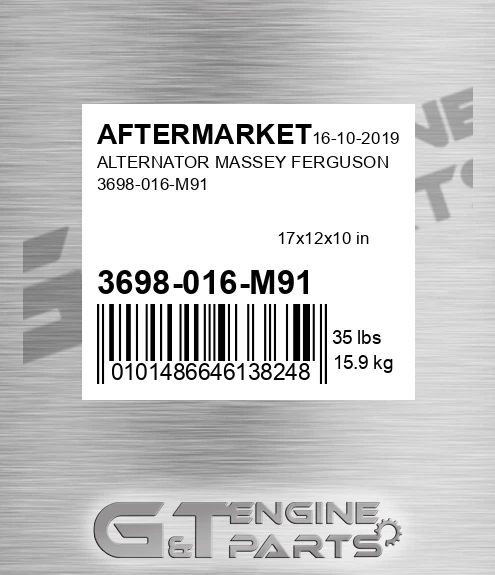 3698-016-M91 Alternator Massey Ferguson 3698-016-m91 for AFTERMARKET