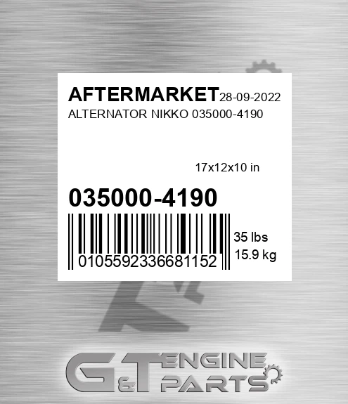 035000-4190 Alternator Nikko 035000-4190