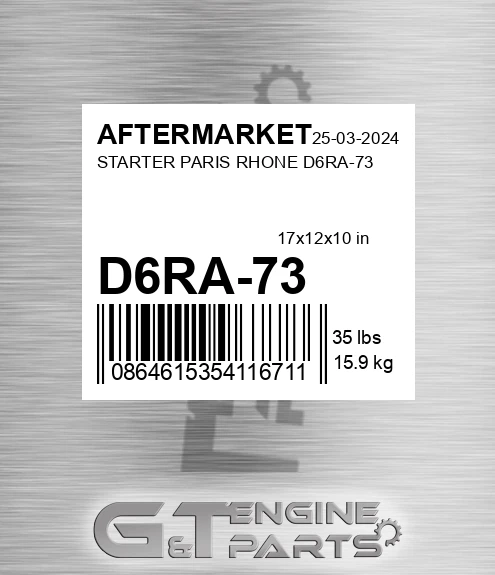 D6RA-73 Starter Paris Rhone D6ra-73 for AFTERMARKET