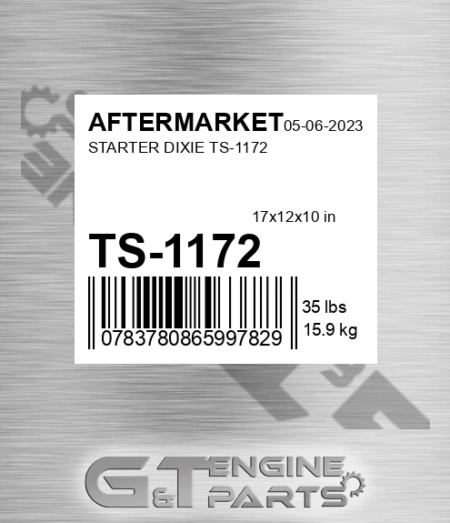 TS-1172 Starter Dixie Ts-1172 for AFTERMARKET
