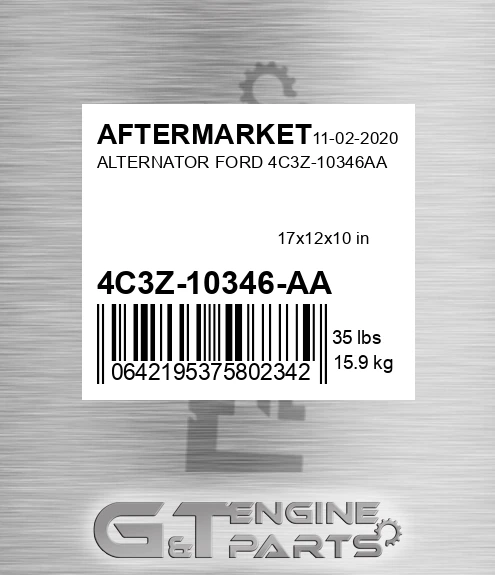 4C3Z-10346-AA Alternator Ford 4c3z-10346aa for AFTERMARKET