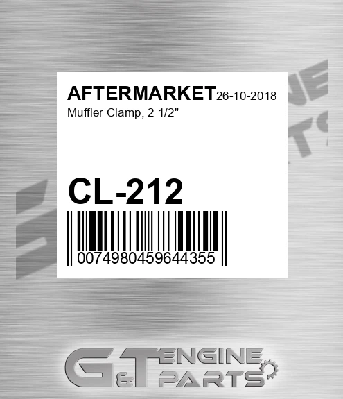 CL-212 Muffler Clamp, 2 1/2" for AFTERMARKET