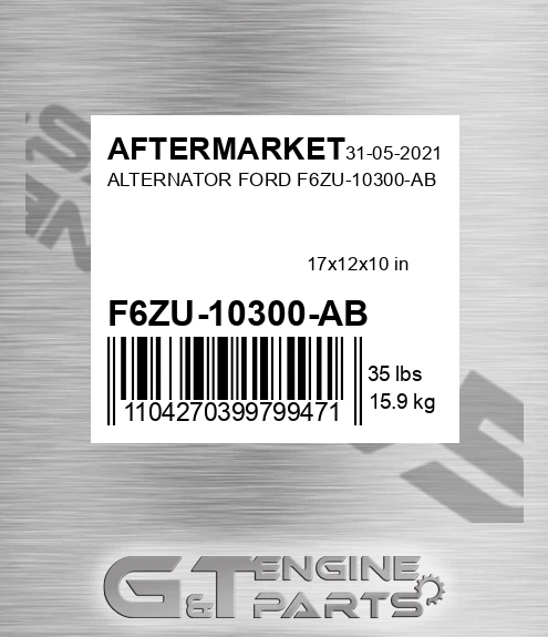 F6ZU-10300-AB Alternator Ford F6zu-10300-ab for AFTERMARKET