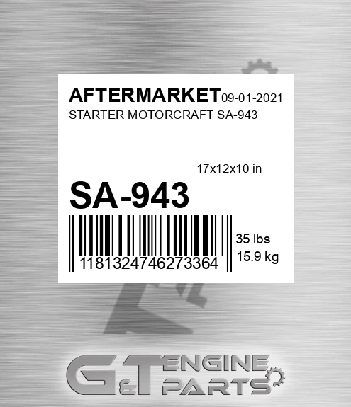SA-943 Starter Motorcraft Sa-943 for AFTERMARKET