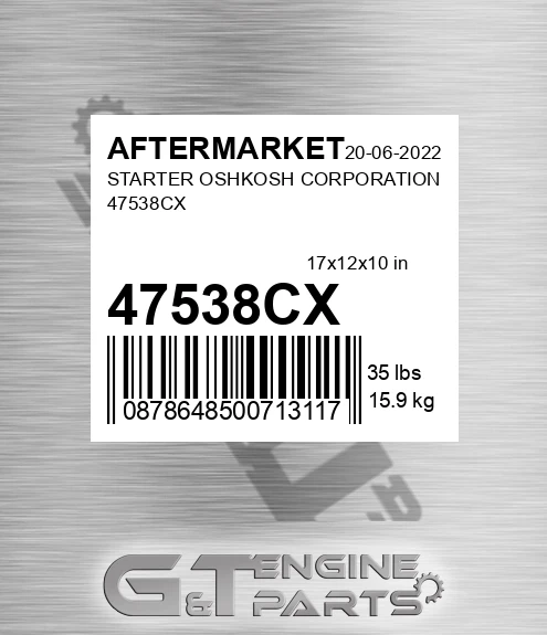 47538CX Starter Oshkosh Corporation for AFTERMARKET