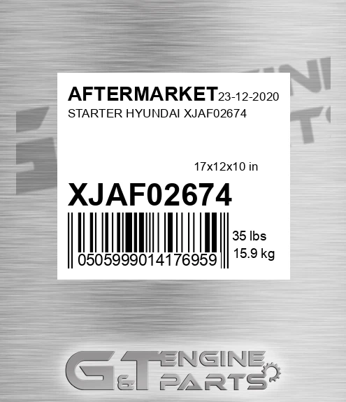 XJAF02674 Starter Hyundai Xjaf02674 for AFTERMARKET