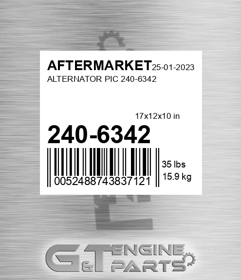 240-6342 Alternator Pic 240-6342 for AFTERMARKET