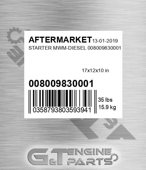 008009830001 Starter Mwm-diesel