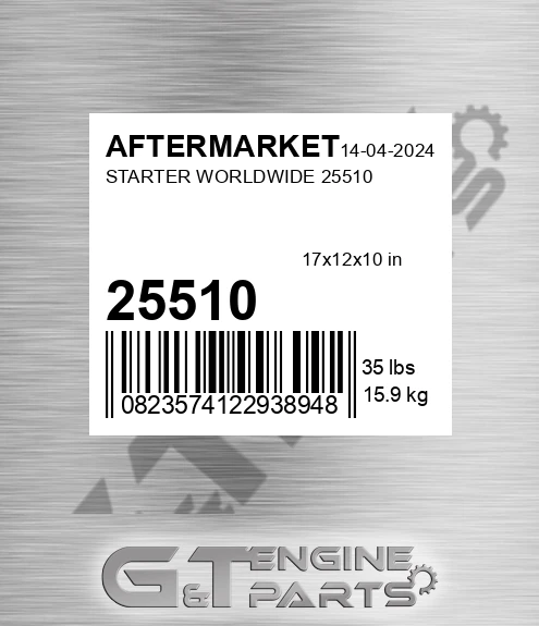 25510 Starter Worldwide for AFTERMARKET