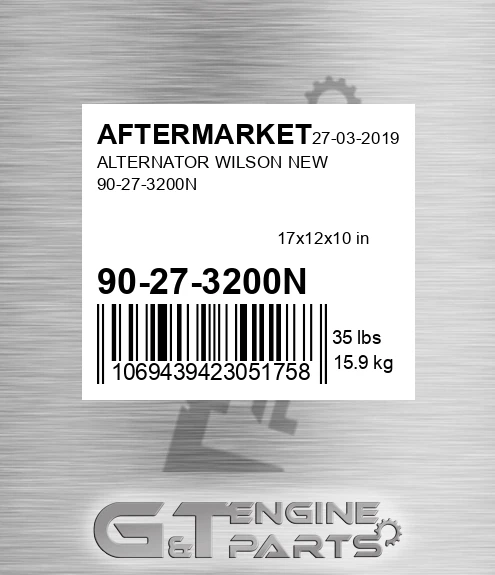 90-27-3200N Alternator Wilson New 90-27-3200n for AFTERMARKET