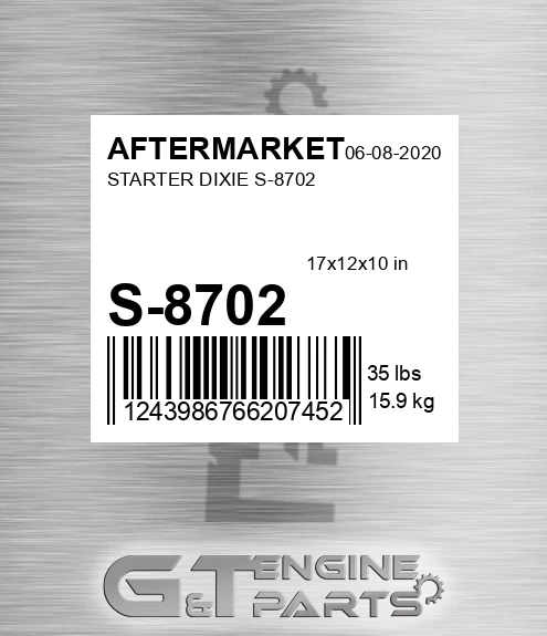 S-8702 Starter Dixie S-8702 for AFTERMARKET
