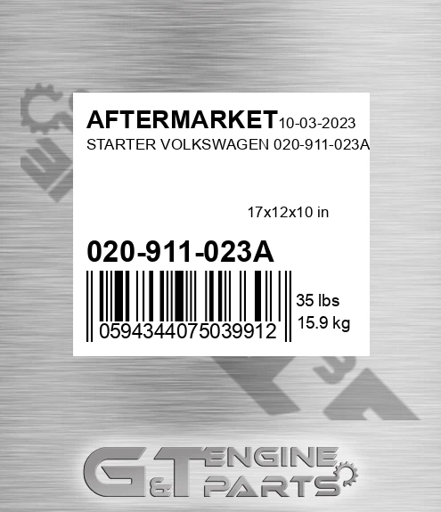 020-911-023A Starter Volkswagen 020-911-023a for AFTERMARKET