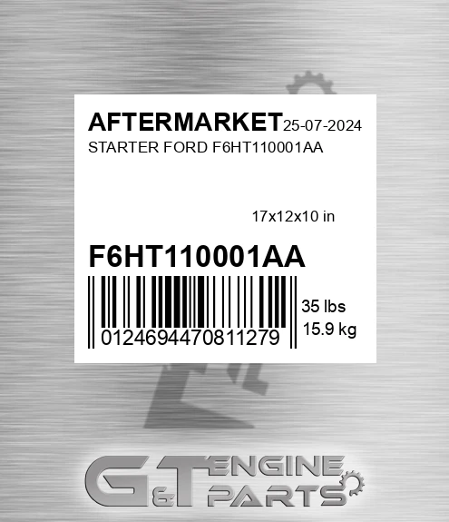 F6HT110001AA Starter Ford for AFTERMARKET