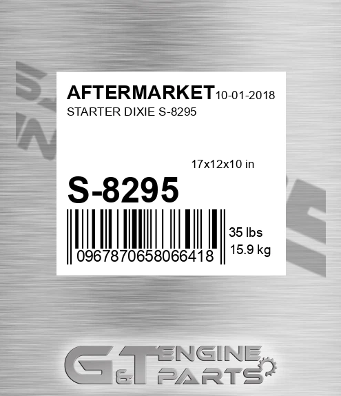 S-8295 Starter Dixie S-8295 for AFTERMARKET