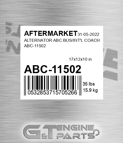 ABC-11502 Alternator Abc Bus/int'l Coach Abc-11502 for AFTERMARKET